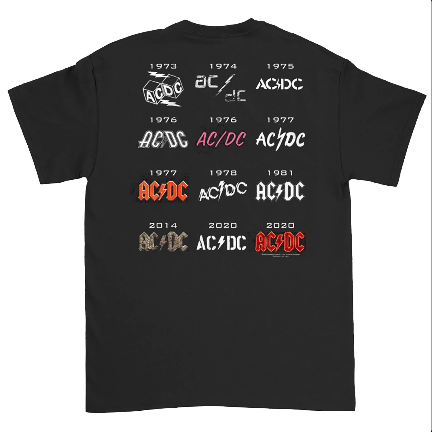 AC/DC 50 Years Logos Front Back T-shirt - Image 2