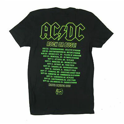 Rock Or Bust Neon Live 2015 T-shirt - Image 2