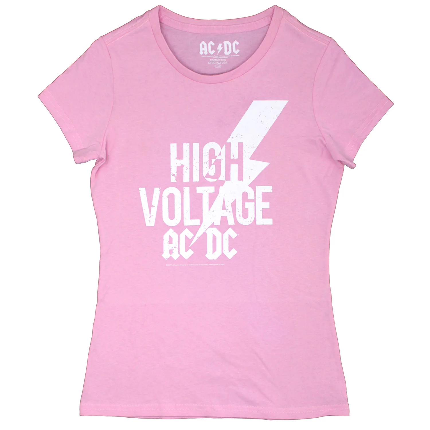Vintage Distressed Pink & White High Voltage Lightning Bolt Logo Childrens T-shirt