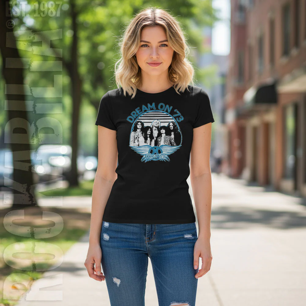 Aerosmith Dream On Blue White Junior Top - Image 2