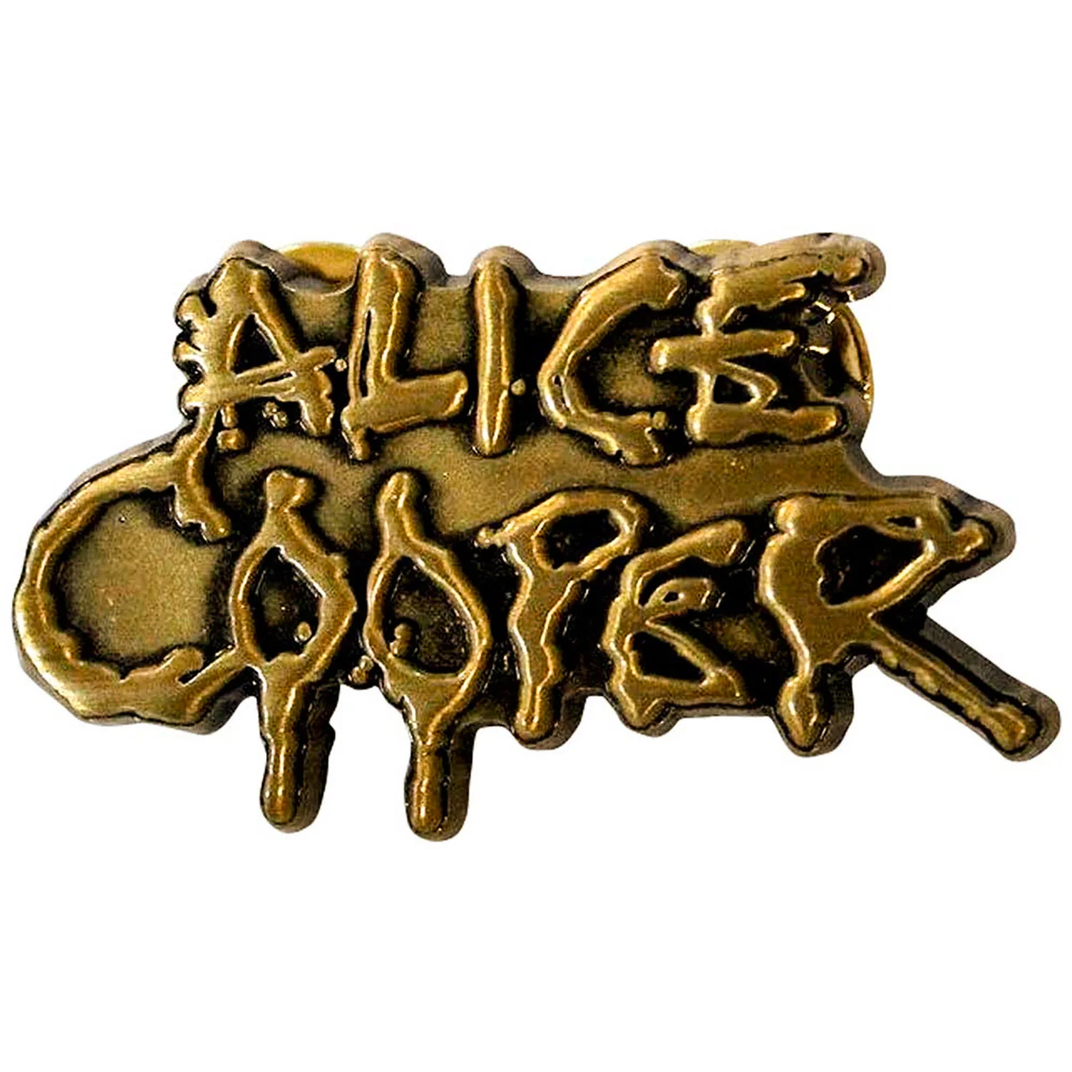Dripping Logo Gold Pewter Pin Badge