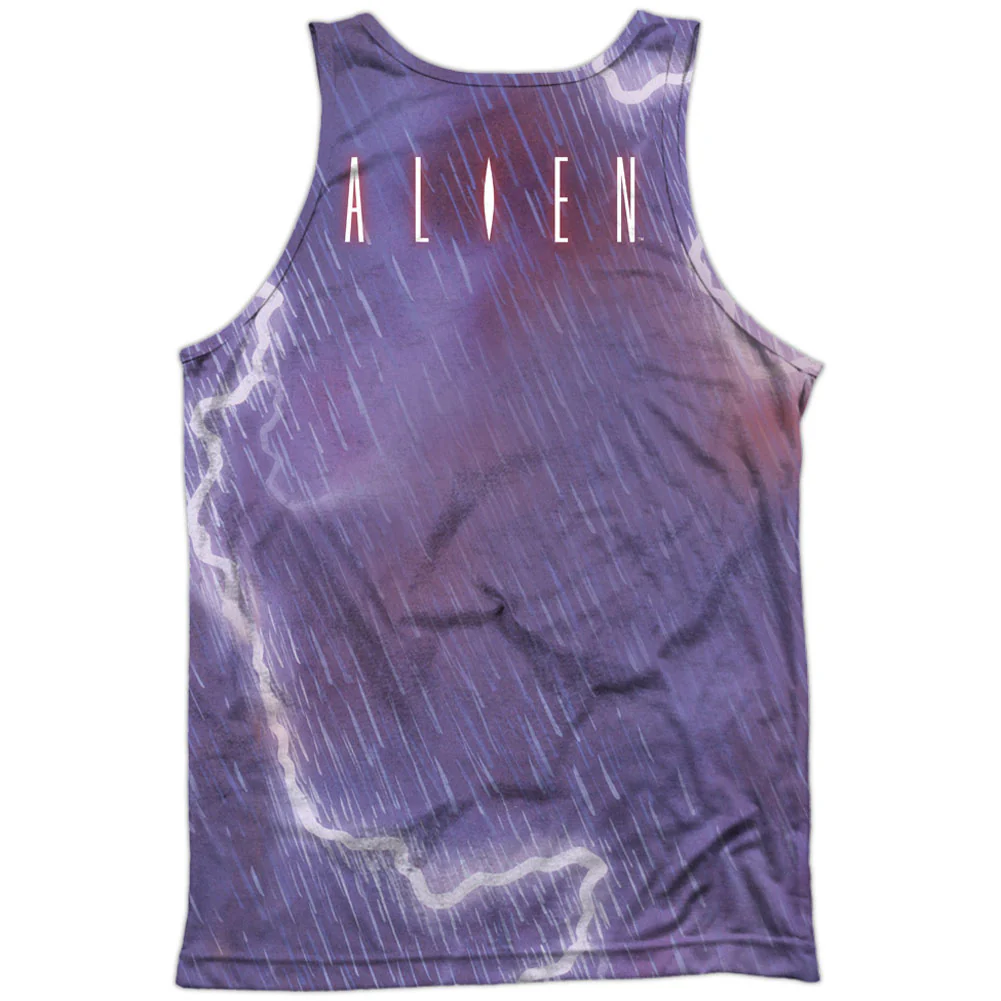 Lightning And Fire 100% Poly Front/Back Print Mens Tank - Image 2