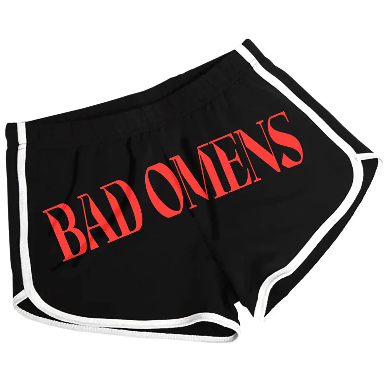 Red Logo & Symbols (Rockabilia Exclusive) Booty Shorts - Image 2