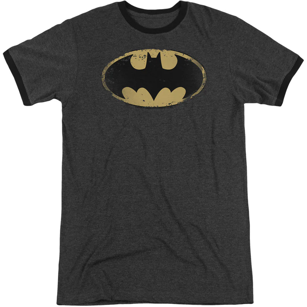 Distressed Shield Adult Ringer T-shirt