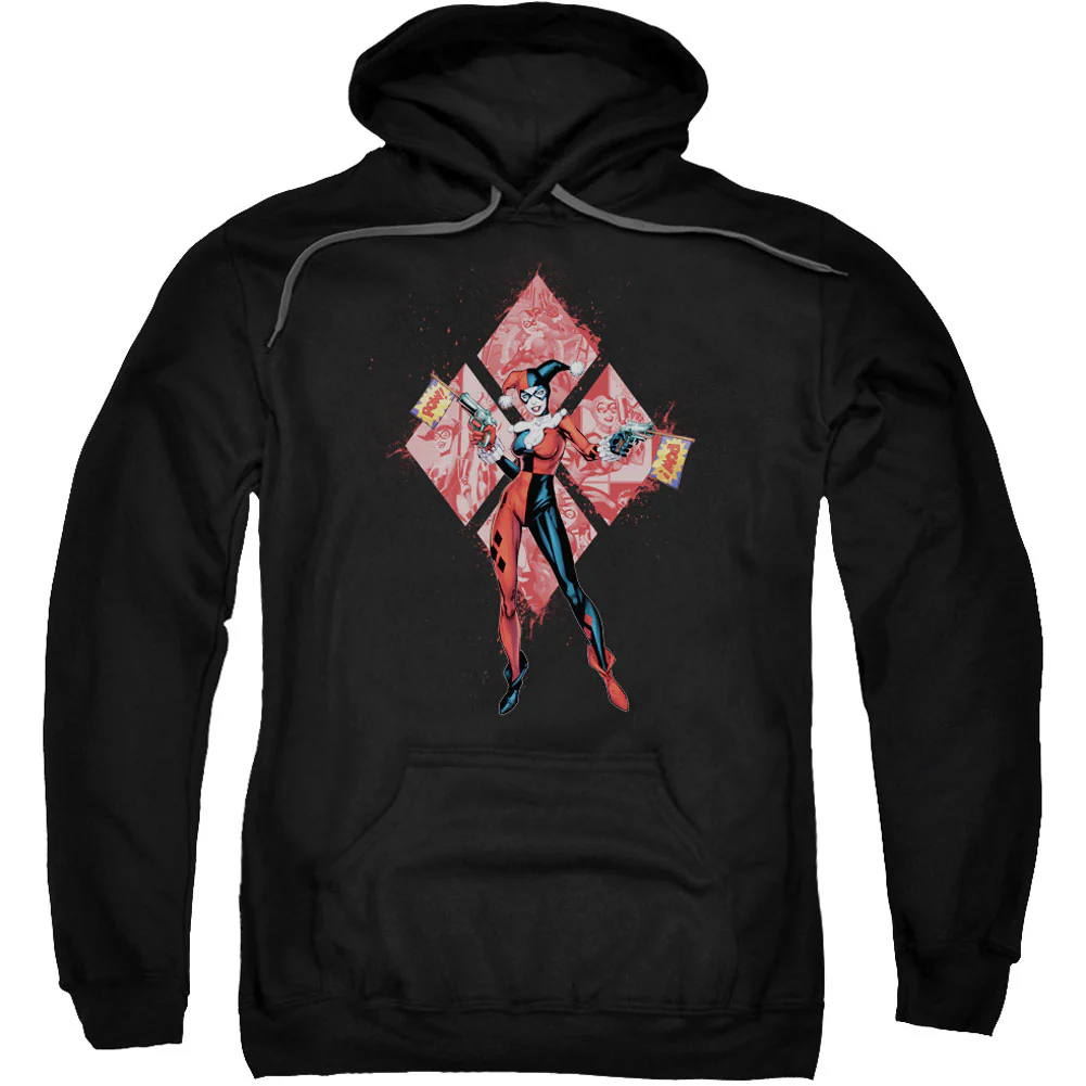 Harley Quinn (diamonds) Adult 25% Poly Hooded Sweatshirt