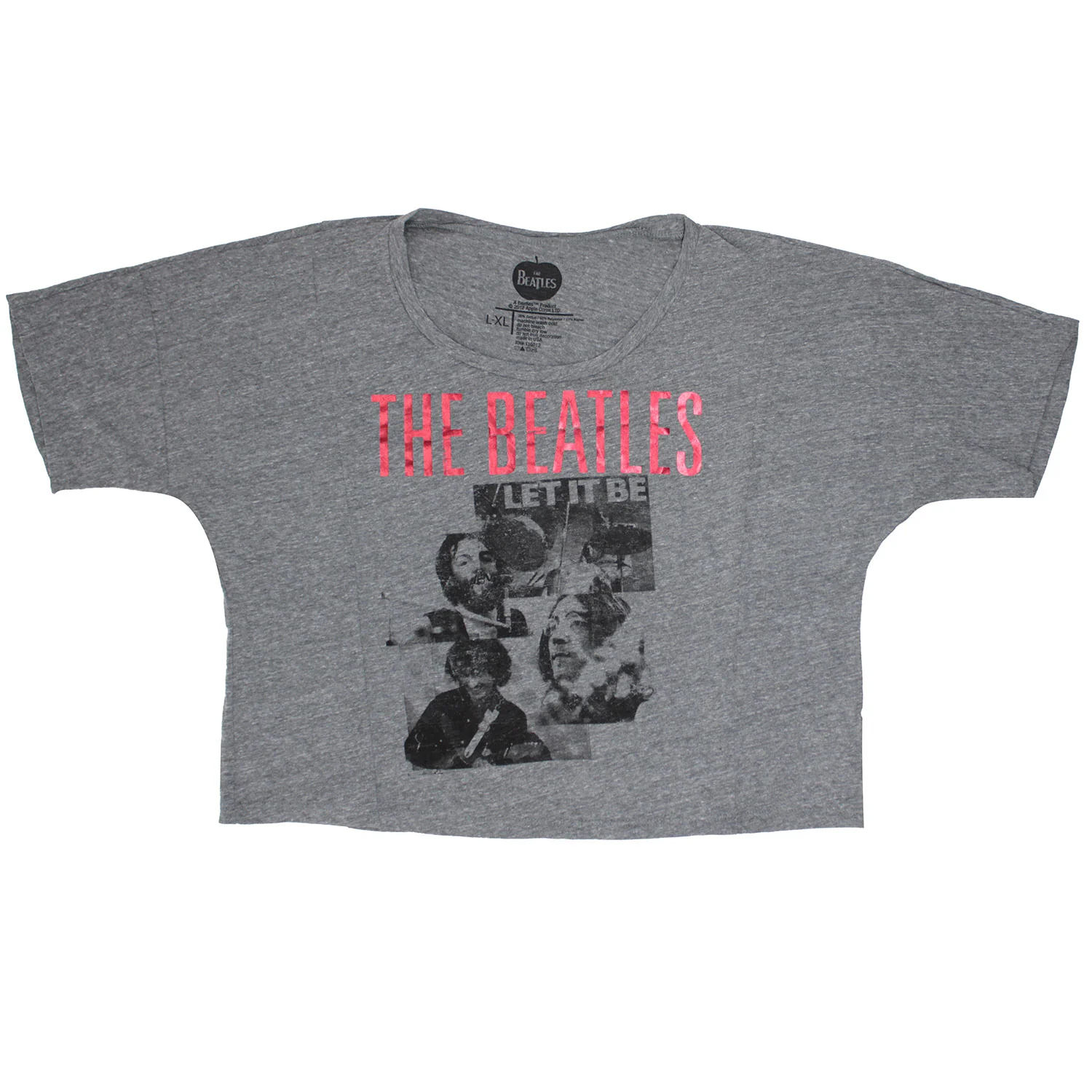 Let It Be With Red Foil Logo Crop Top Junior Top