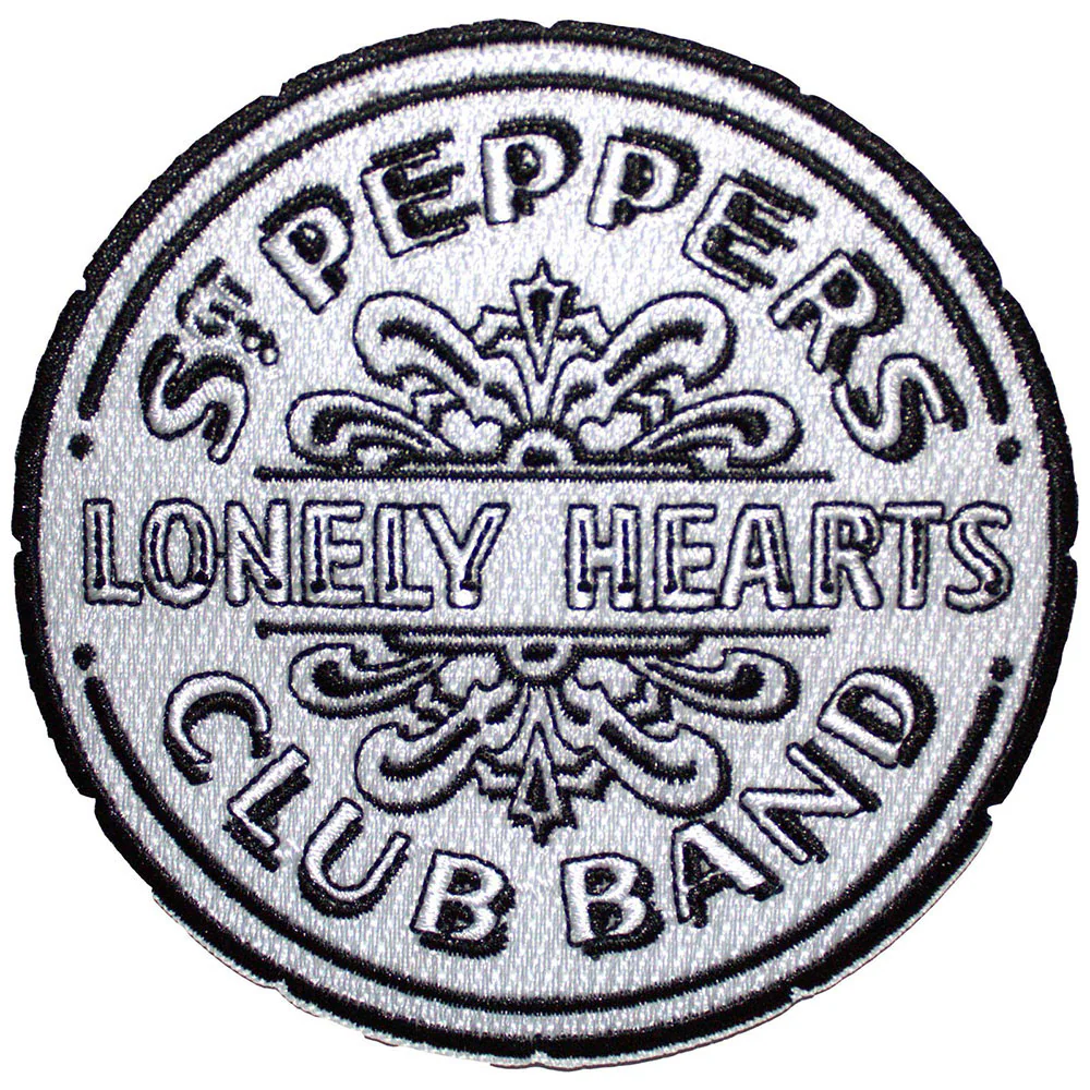 Sgt Pepper Drum B&w Woven Patch