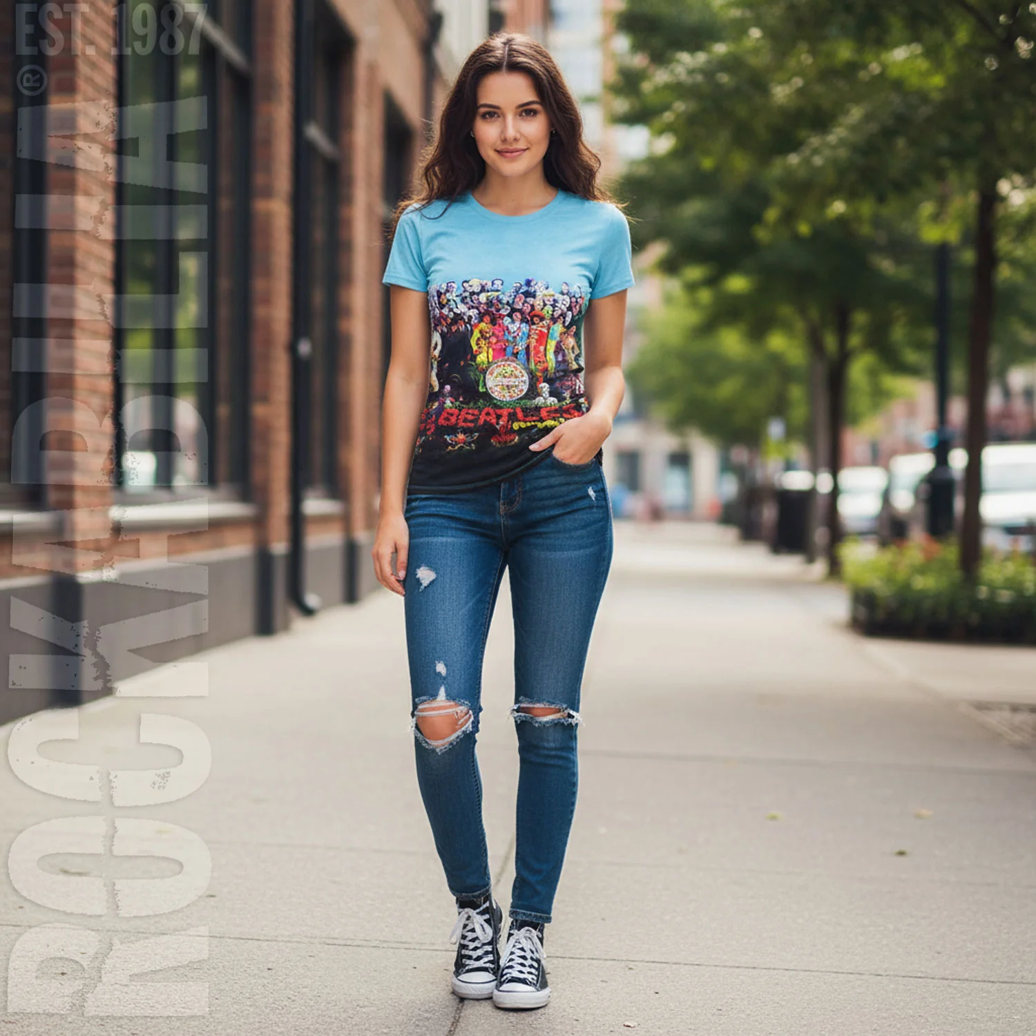 Sgt. Pepper's Album Sublimated Junior Baby Doll Junior Top - Image 3
