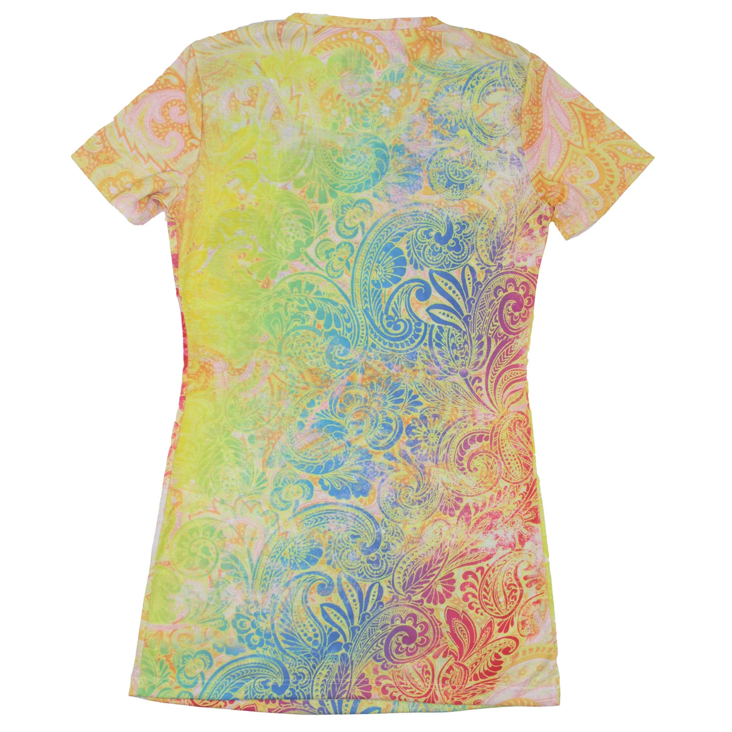 The Beatles Green Paisley All Over Print Baby Doll Junior Top - Image 2