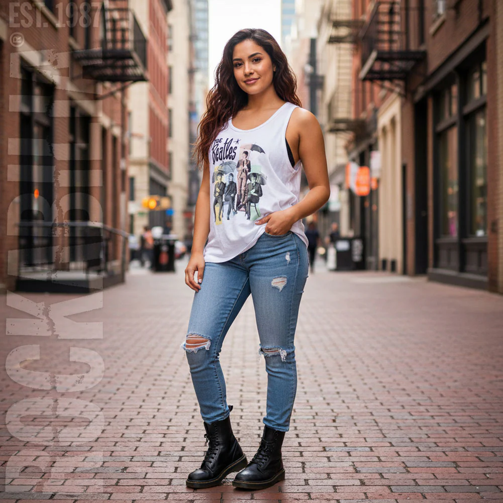 Umbrellas Juniors Crop Tank Top Womens Tank - Image 2