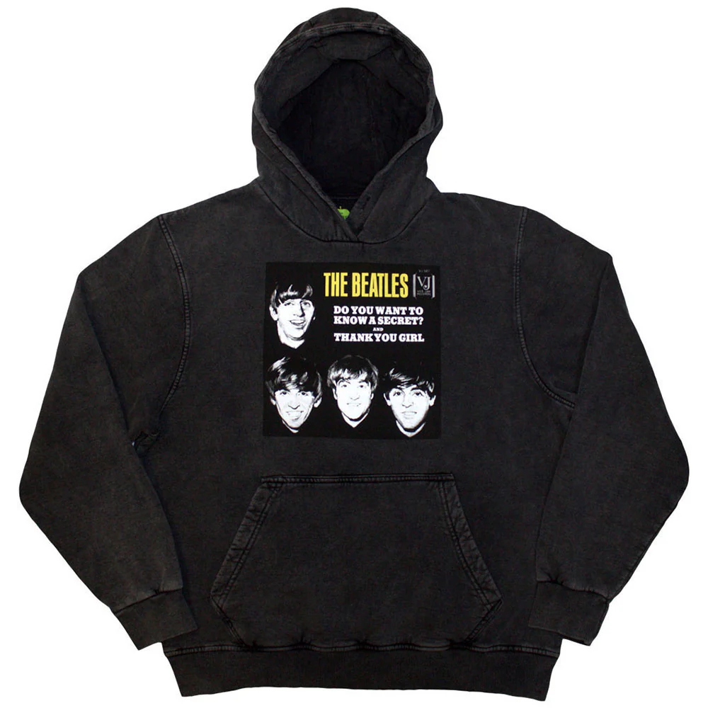 Vj Secret Sleeve Stone Wash Hooded Sweatshirt