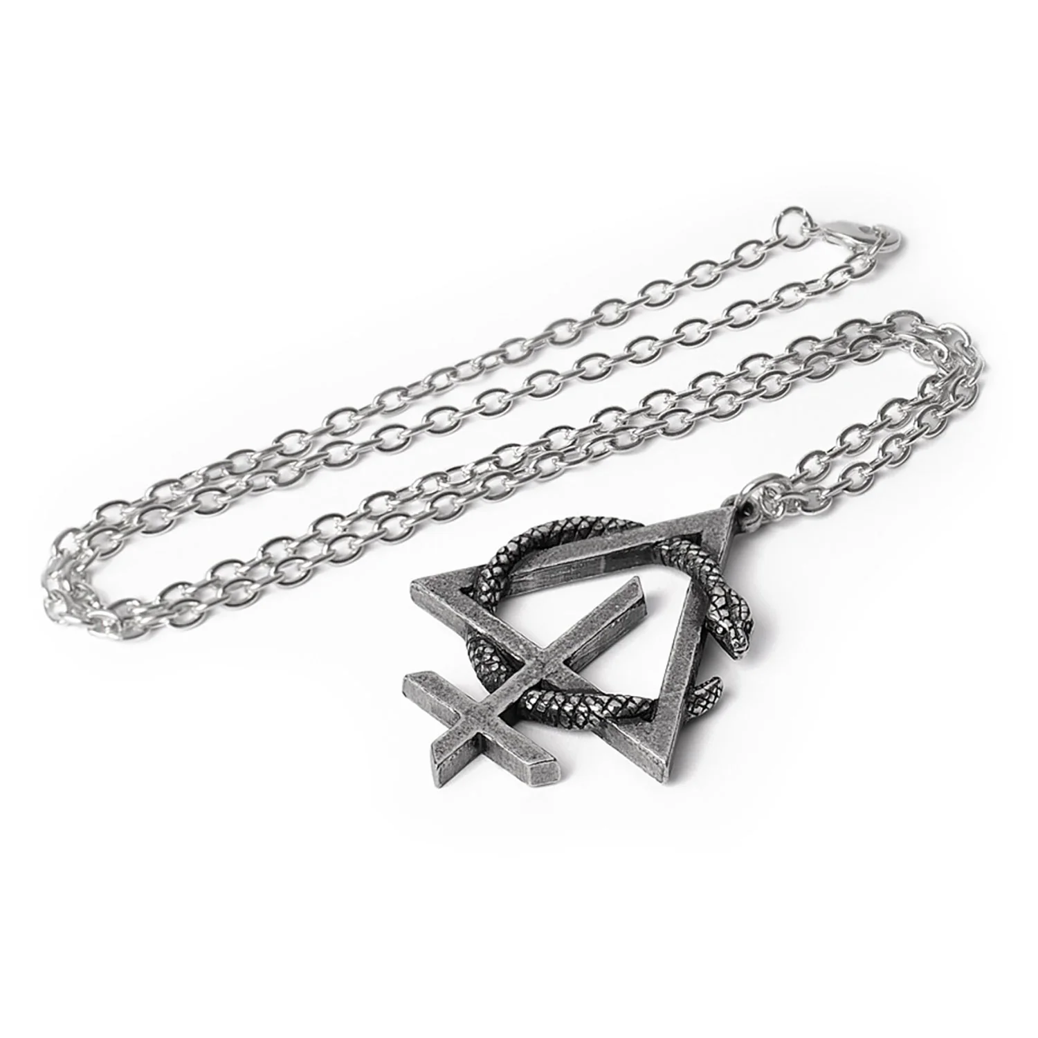 Opvs Contra Natvram Snake Symbol Pendant Necklace - Image 2