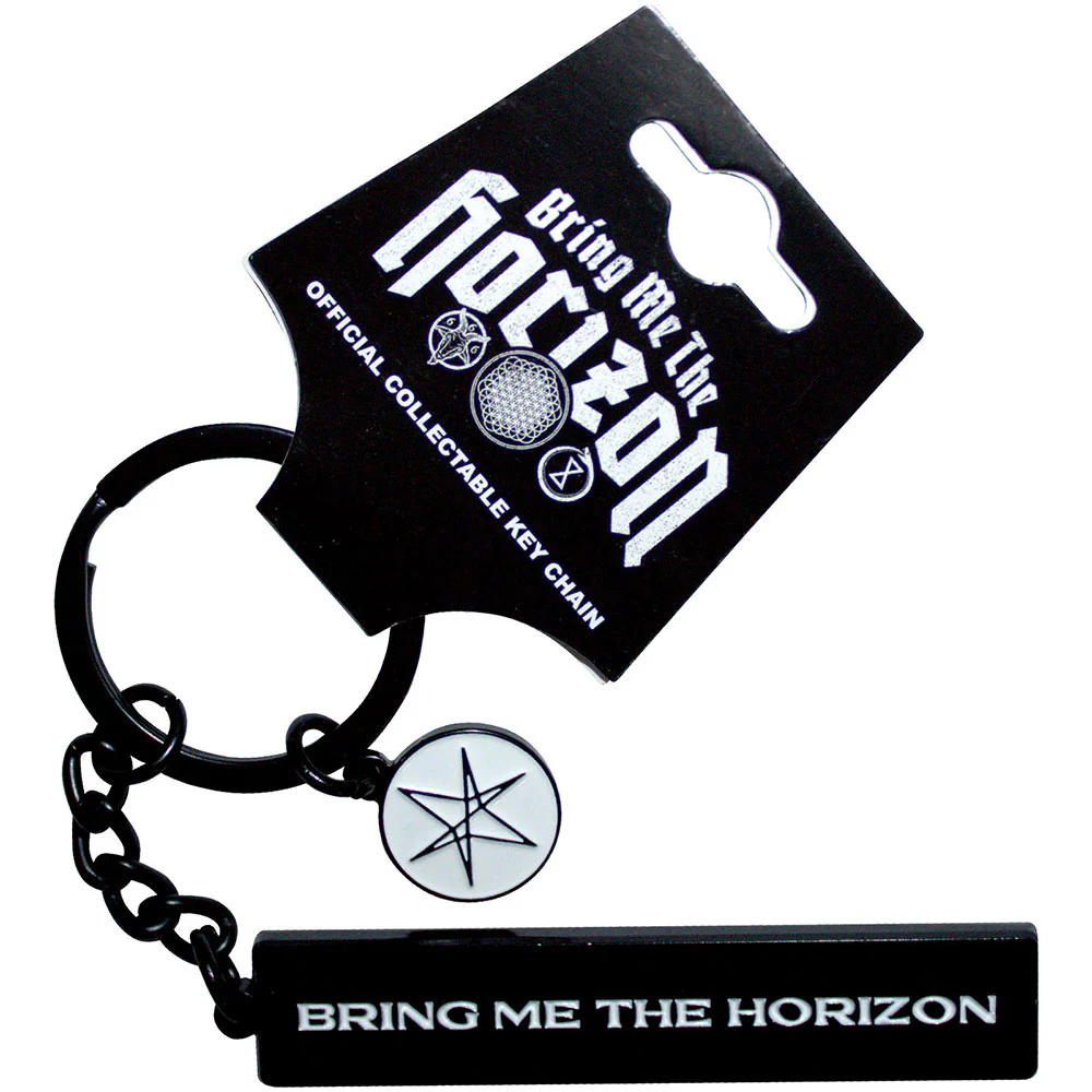 Text Logo 6-point Star Charm Metal Key Chain