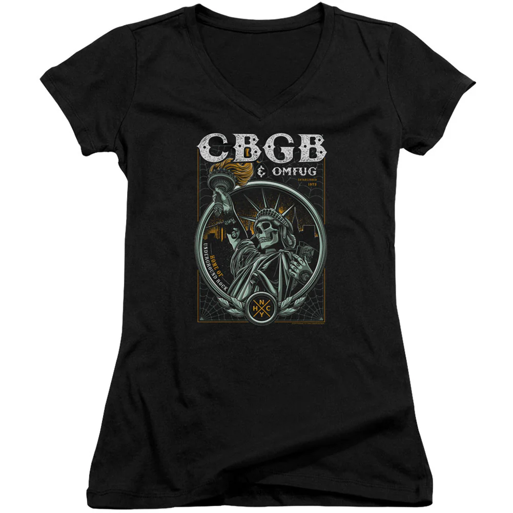 Liberty Skull V-Neck Junior Top