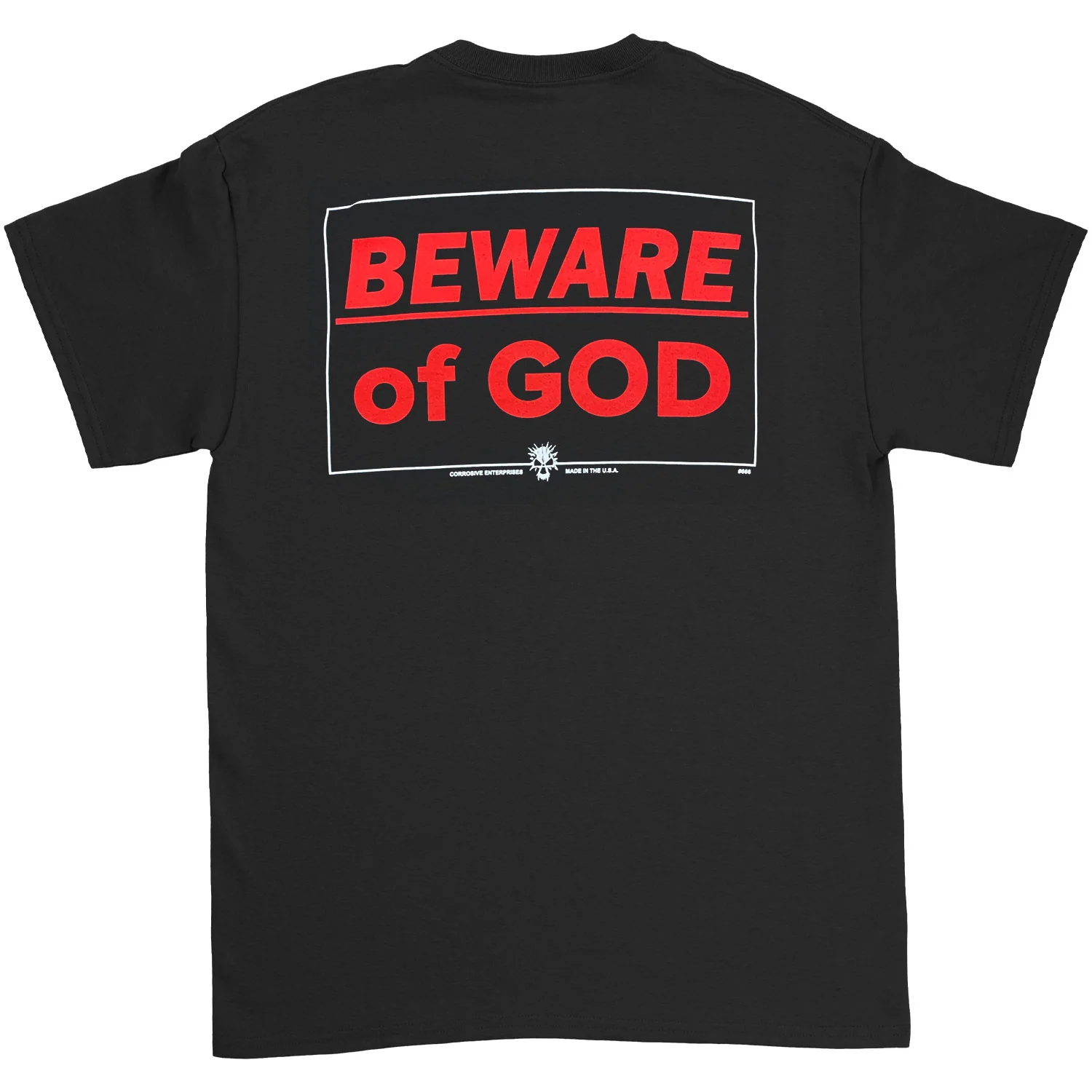 Classic Distressed Logo/Beware of God T-shirt - Image 2