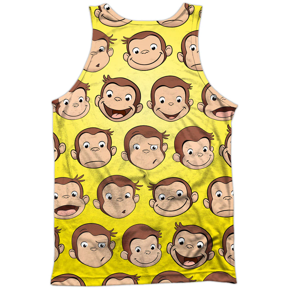 Curious Faces 100% Poly Front/Back Print Mens Tank - Image 2