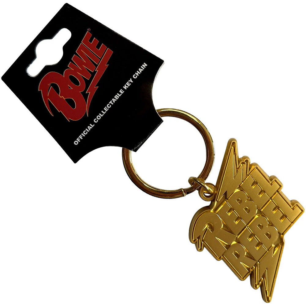 Rebel Rebel Gold Metal Key Chain