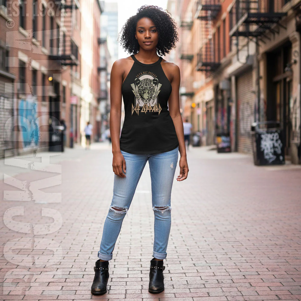 Def Leppard Lightning Bolts Lets Get Rocked Womens Tank - Image 2