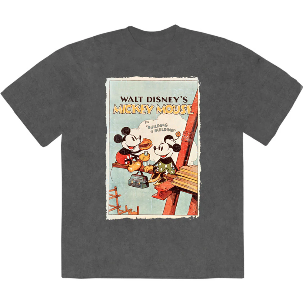 Mickey Building A Building Stone Wash T-shirt