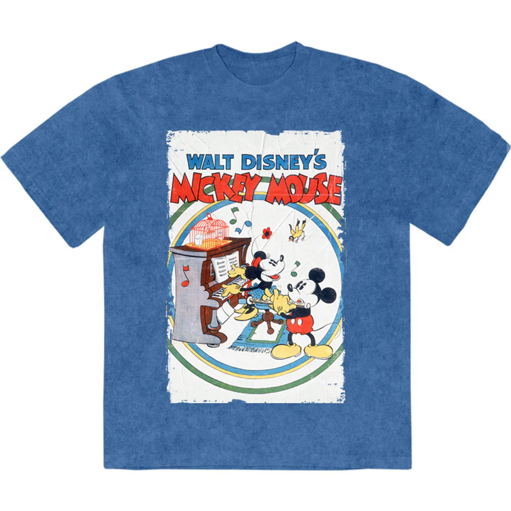 Mickey & Minnie Piano Stone Wash T-shirt