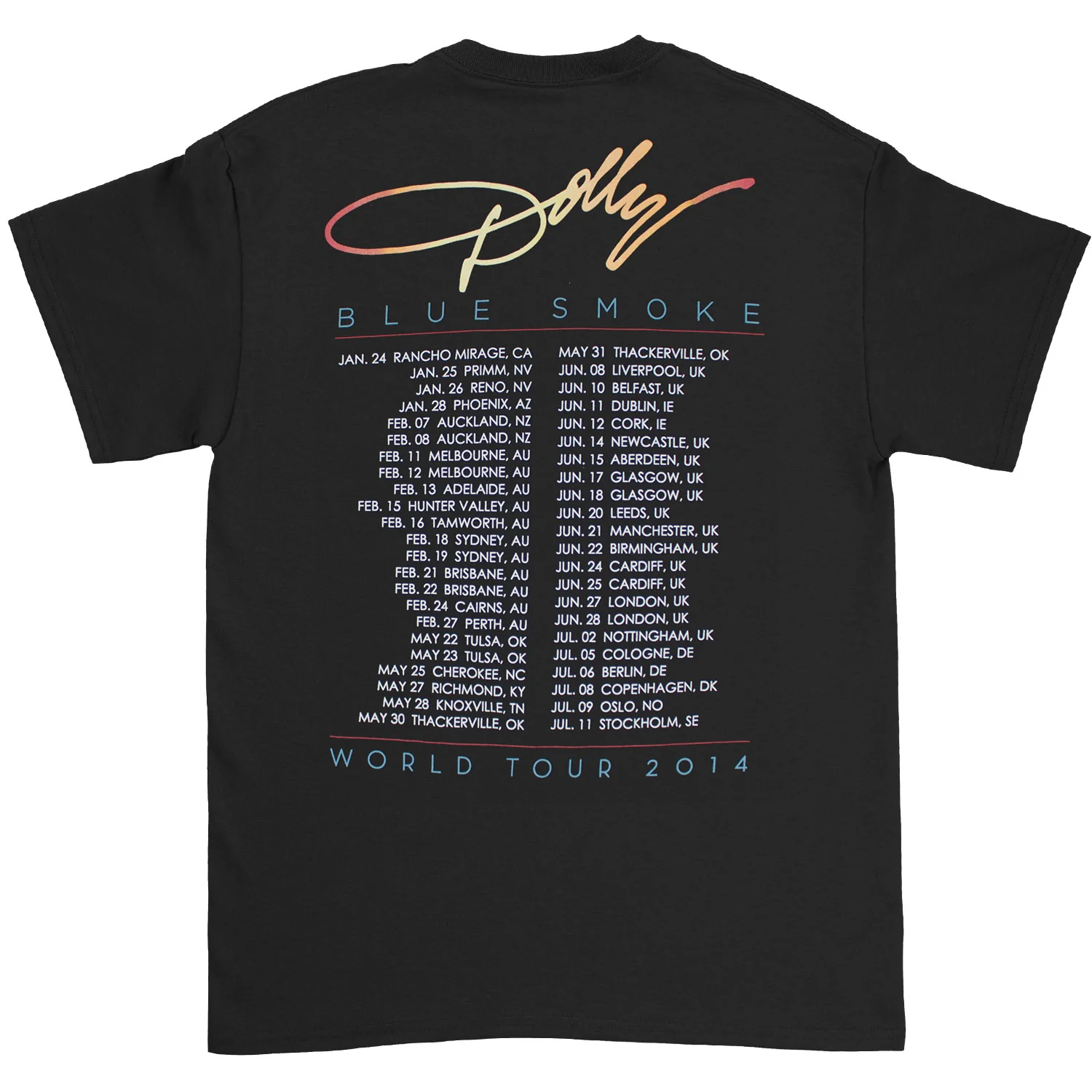 Blue Smoke World Tour 2014 T-shirt - Image 2