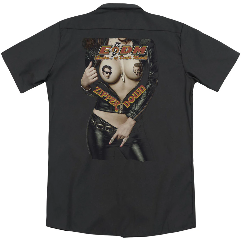 Zipper Down (Back Print) Work Shirt - Image 2