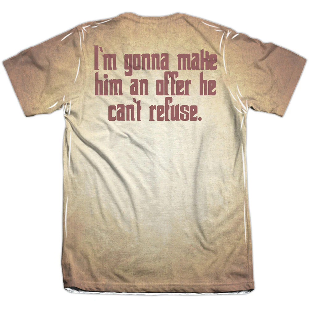 Vito Corleone 65% Poly Front/Back Print Sublimation T-shirt - Image 2