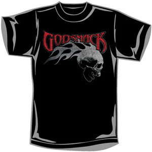 Flaming Skull Log0 T-shirt