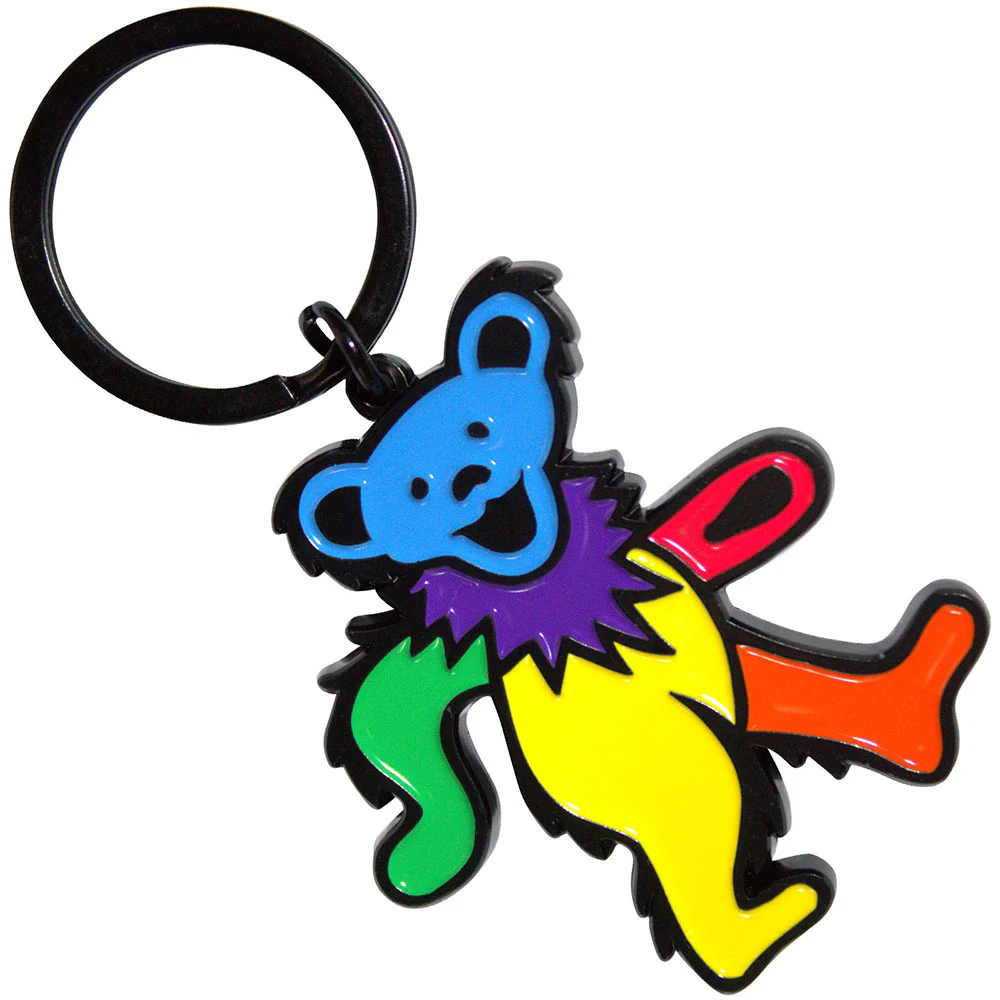 Yellow Body Dancing Bear Metal Key Chain