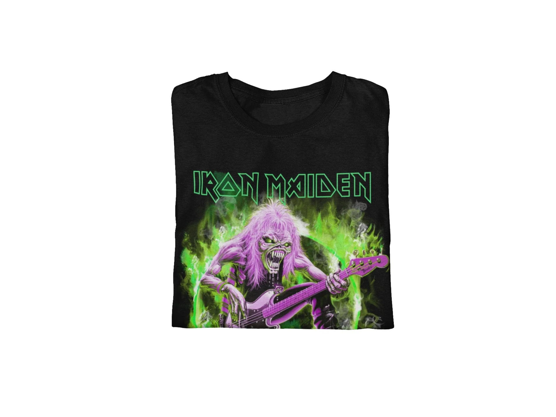Iron Maiden - Green Guitar T-Shirt - Image 2
