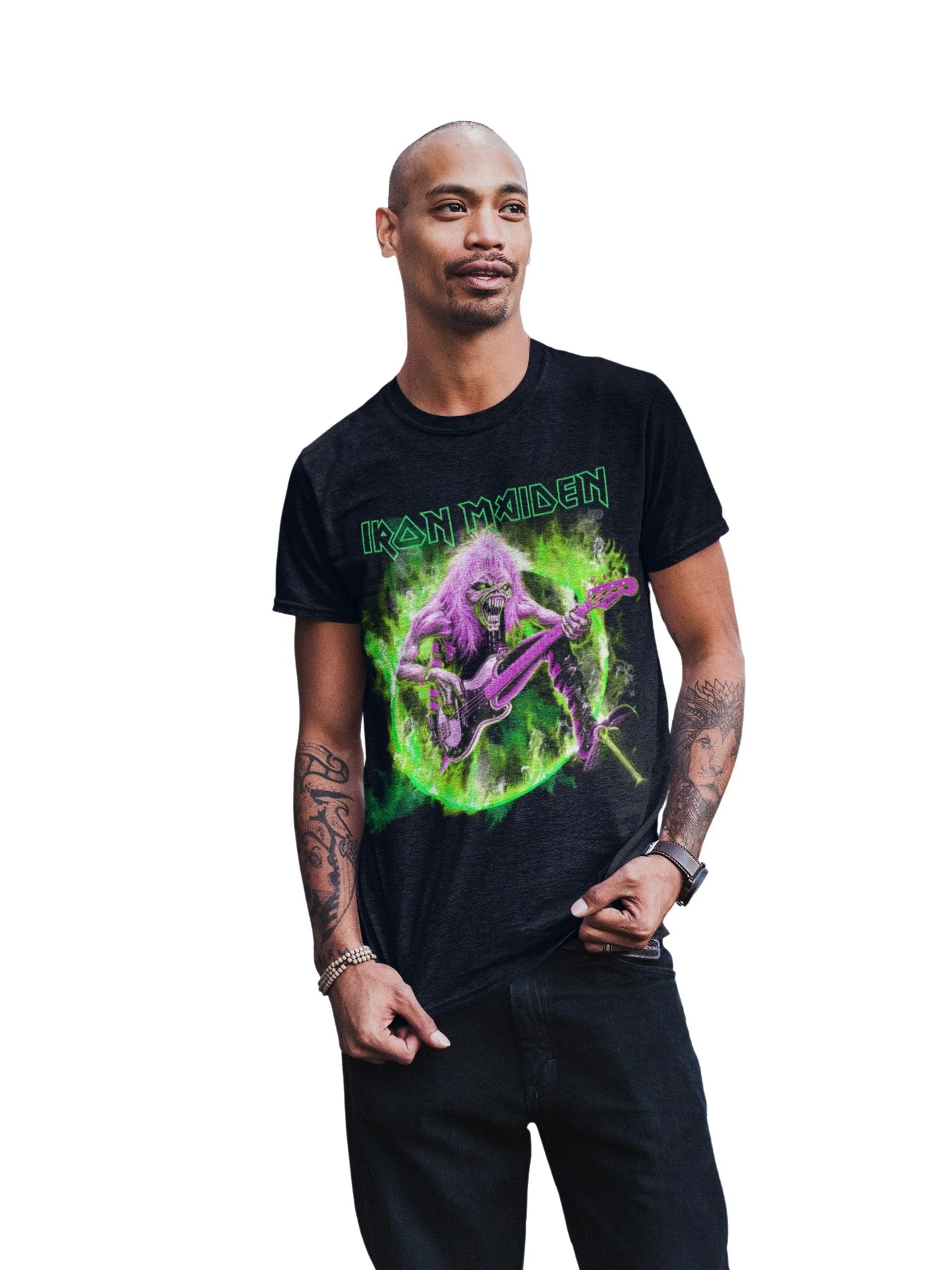 Iron Maiden - Green Guitar T-Shirt - Image 3