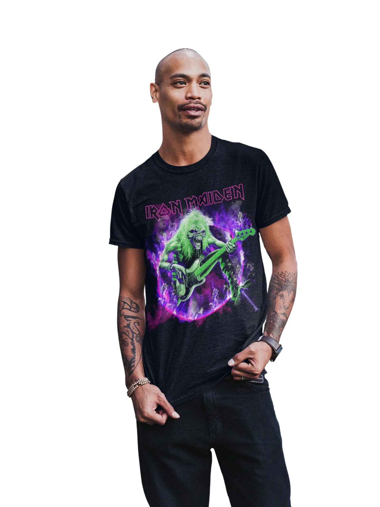 Iron Maiden - Purple Guitar T-Shirt - Image 3