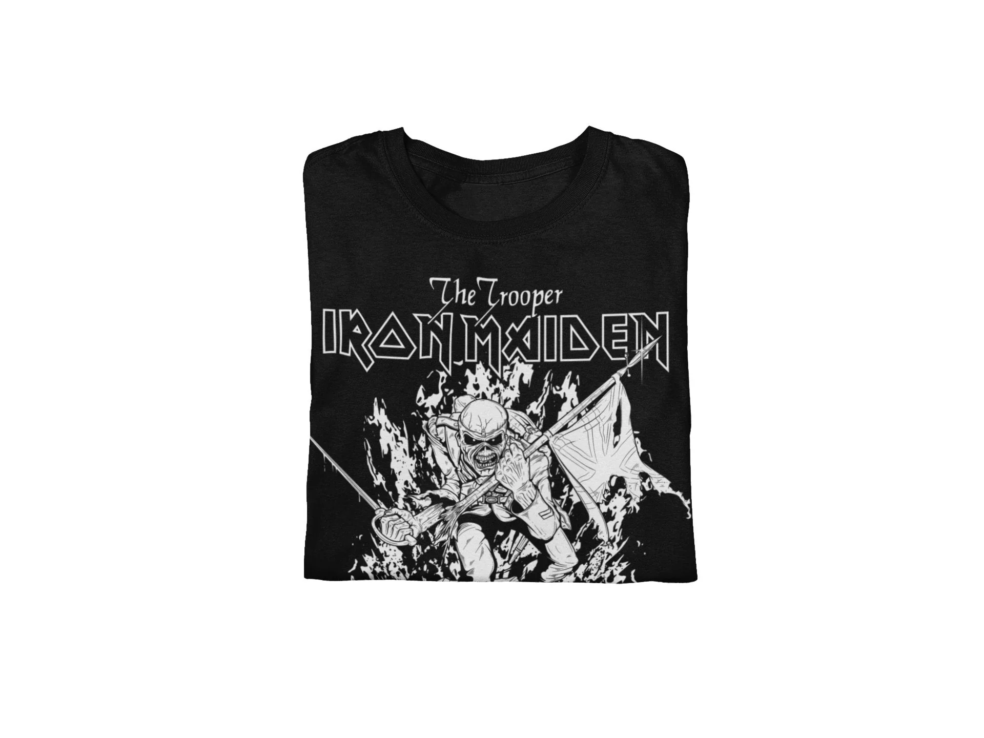 Iron Maiden - Trooper Black and White Jumbo Print T-Shirt - Image 3