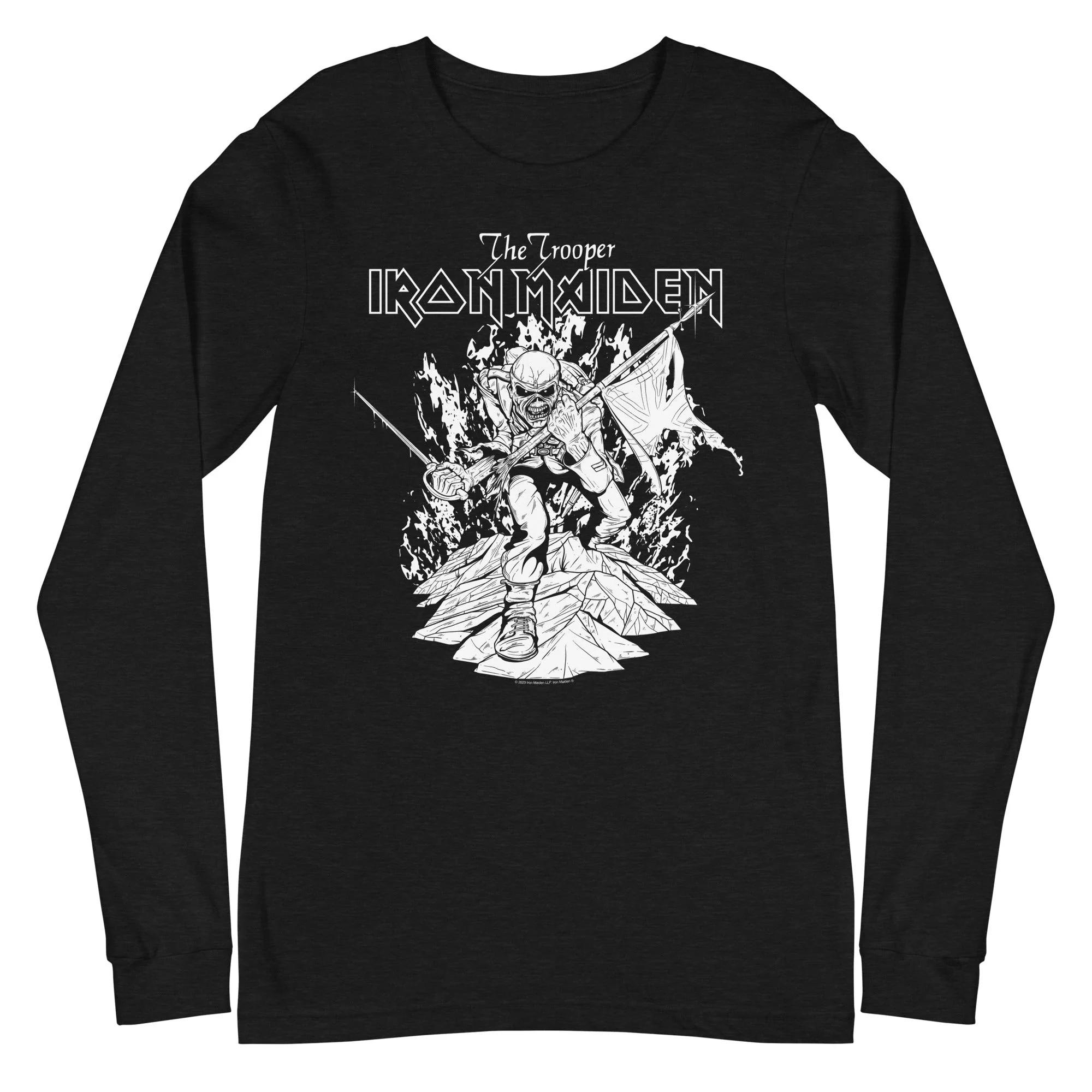 Iron Maiden - Trooper Black and White Long Sleeve T-Shirt