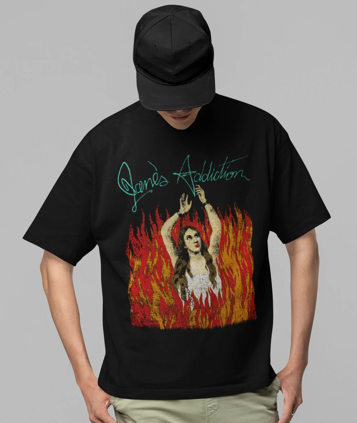 Janes Addiction - Flames Jumbo Print T-Shirt - Image 2