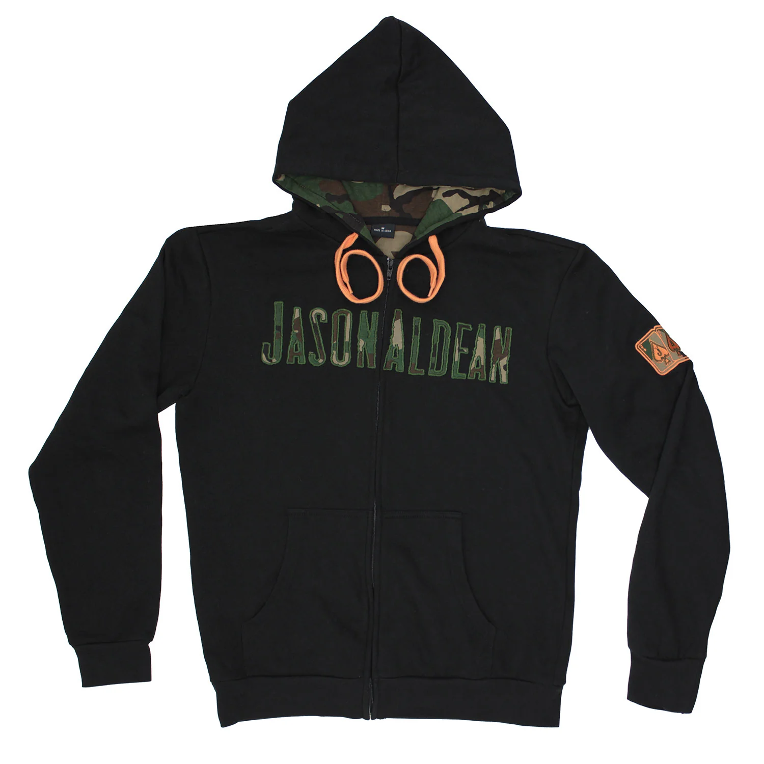 Camouflage Logo Zippered Hooded Sweatshirt