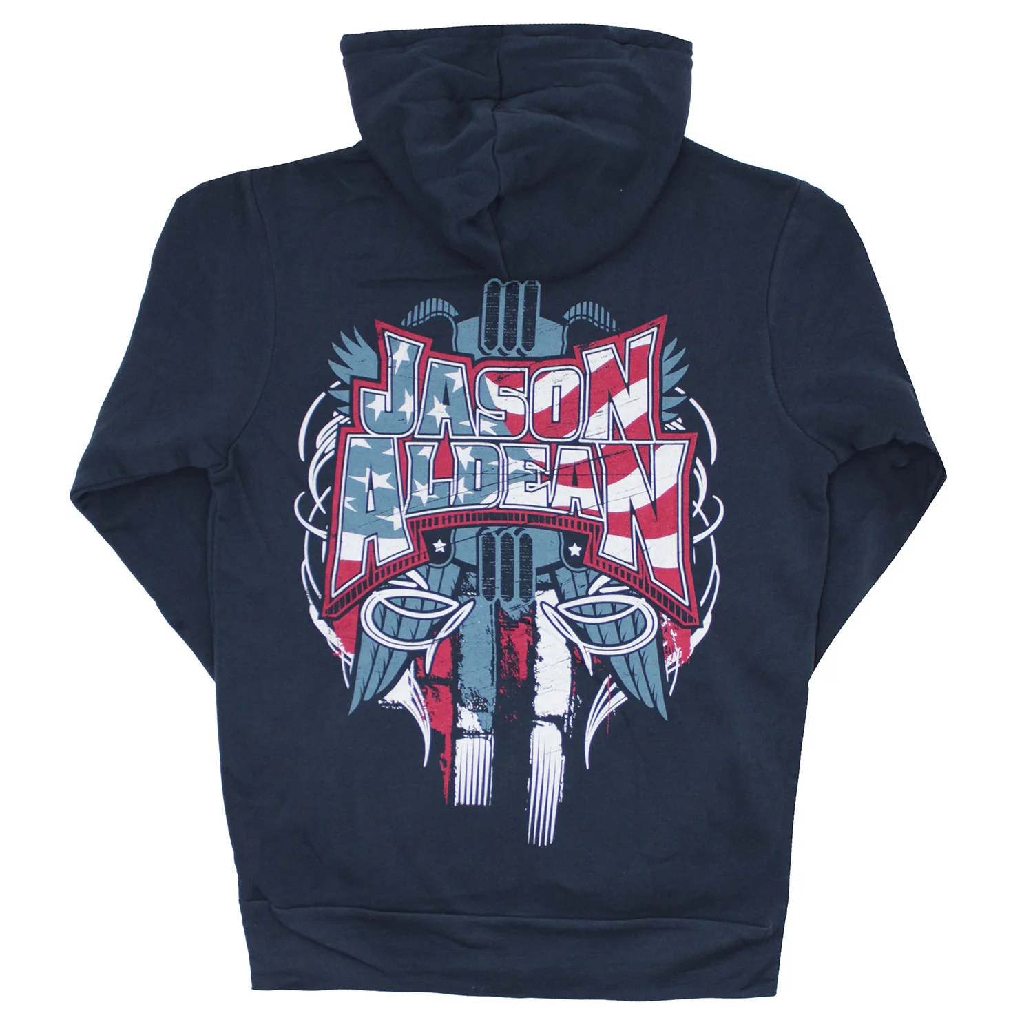 Red, White & Blue Zippered Hooded Sweatshirt - Image 2