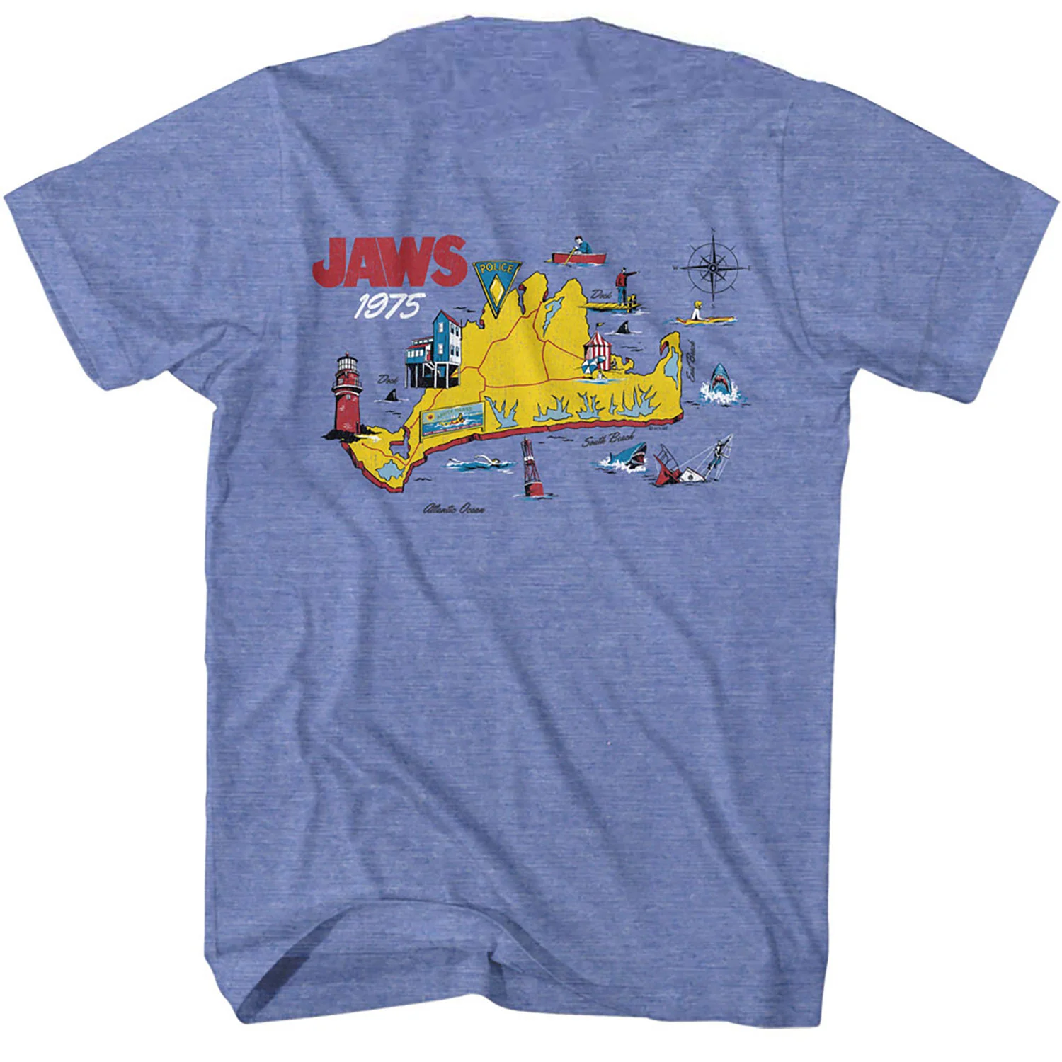 Jaws Amity Island Map T-shirt - Image 2