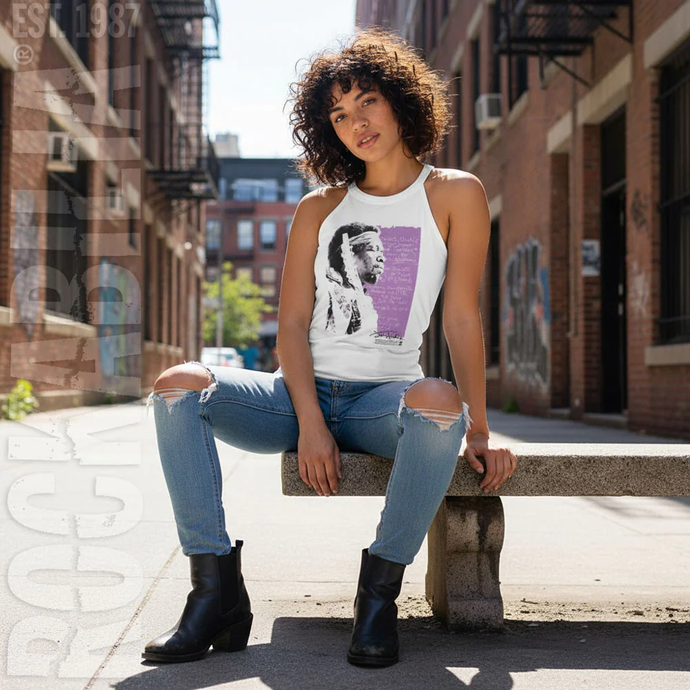 Jimi Hendrix Handwritten Lyrics Womens Tank - Image 2