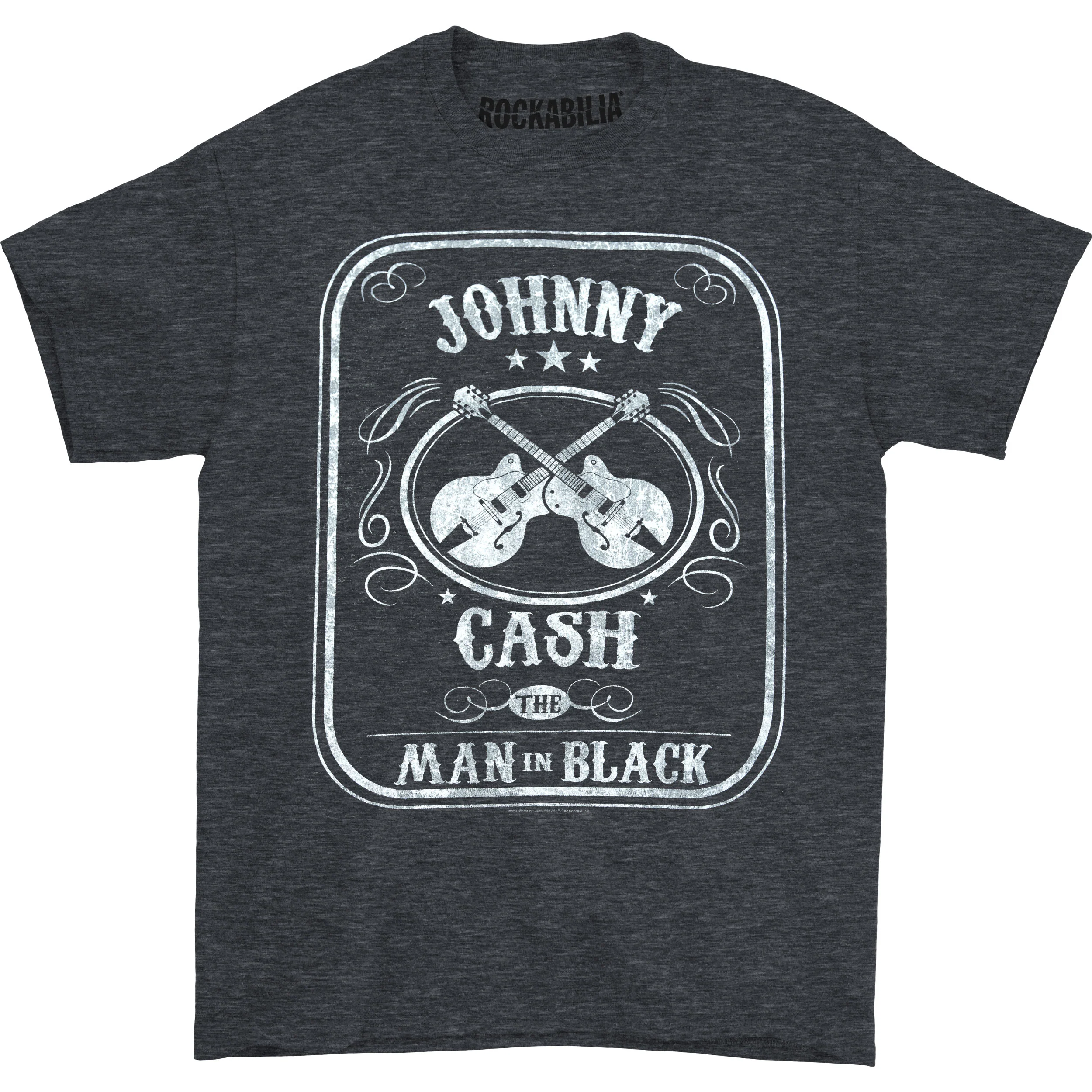 Vintage Distressed The Man In Black Logo Slim Fit T-shirt
