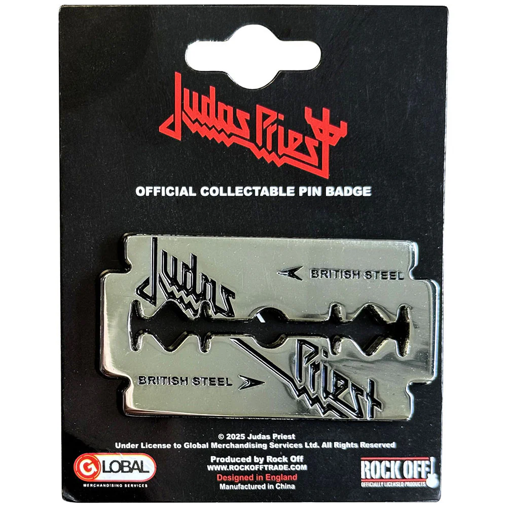 British Steel Razor Blade Pewter Pin Badge