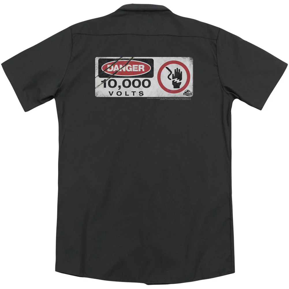 Electric Fence Sign(Back Print) Workshirt - Image 2