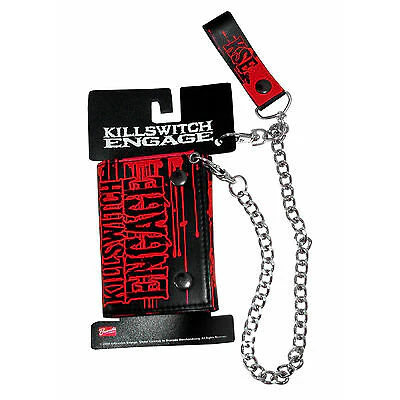 Zombie Black Faux Leather Trifold Chain Wallet Tri-Fold Wallet