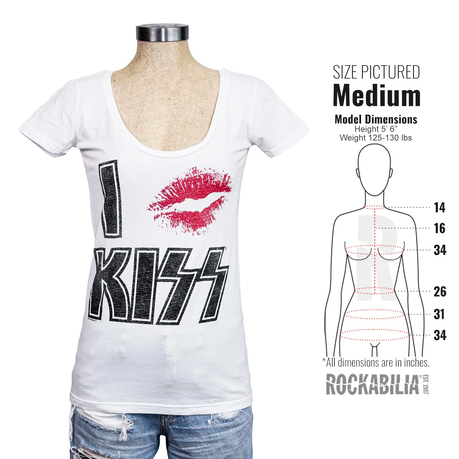 I Lips Kiss Scoop Neck Junior Top - Image 3