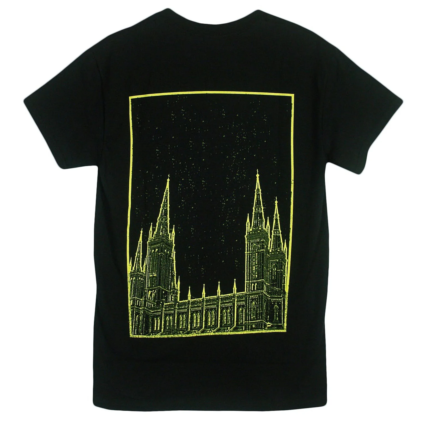 Church (Yellow On Black) T-shirt - Image 2