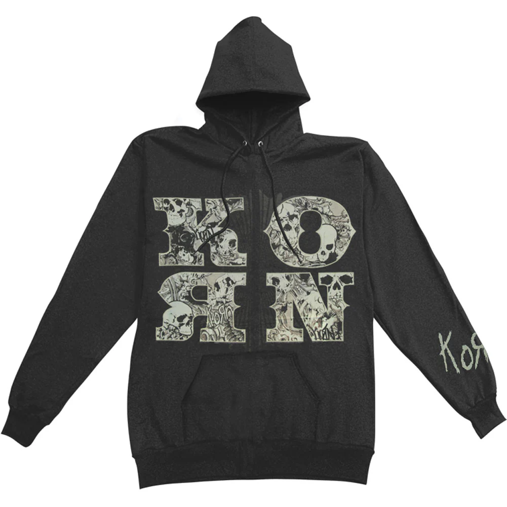 Skull And Letter Hooded Sweatshirt