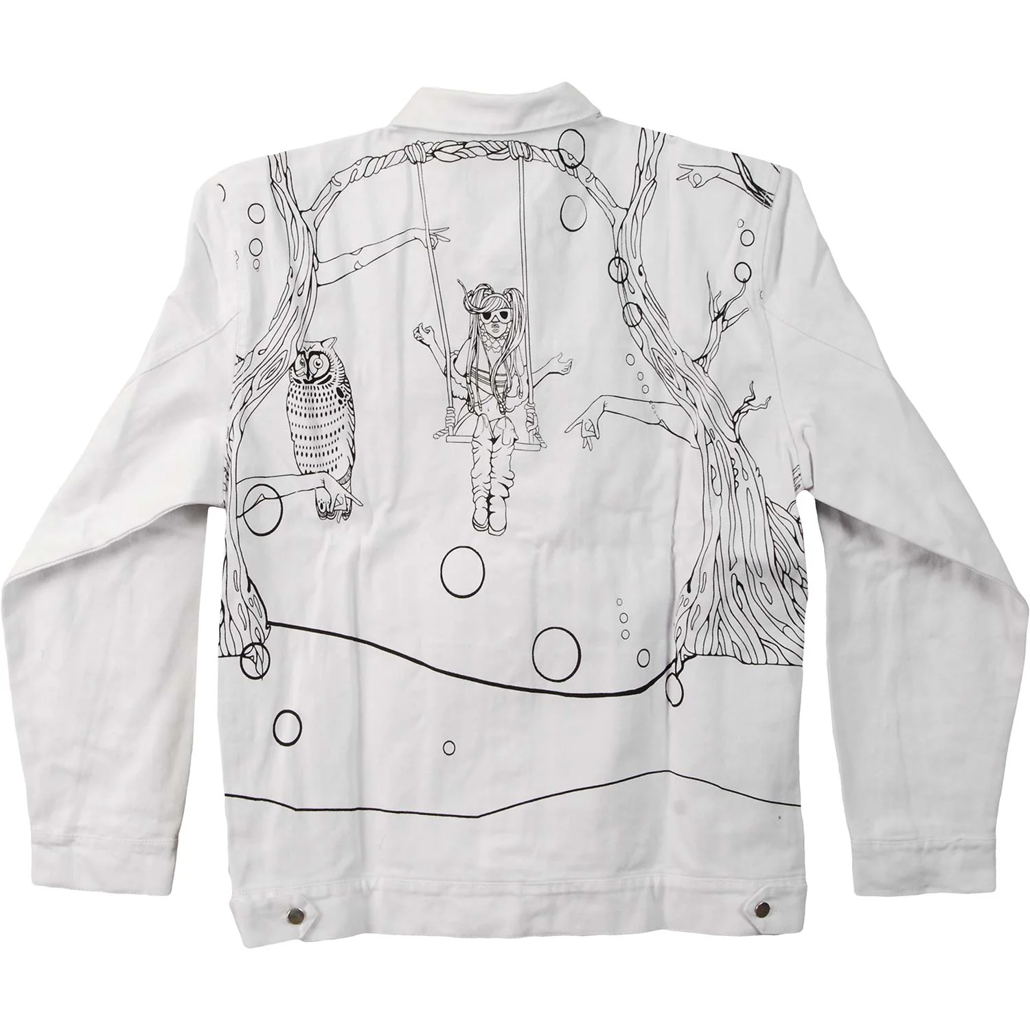Art Rave Girls White (Only Limited SM And MD Left) Denim Jacket - Image 2