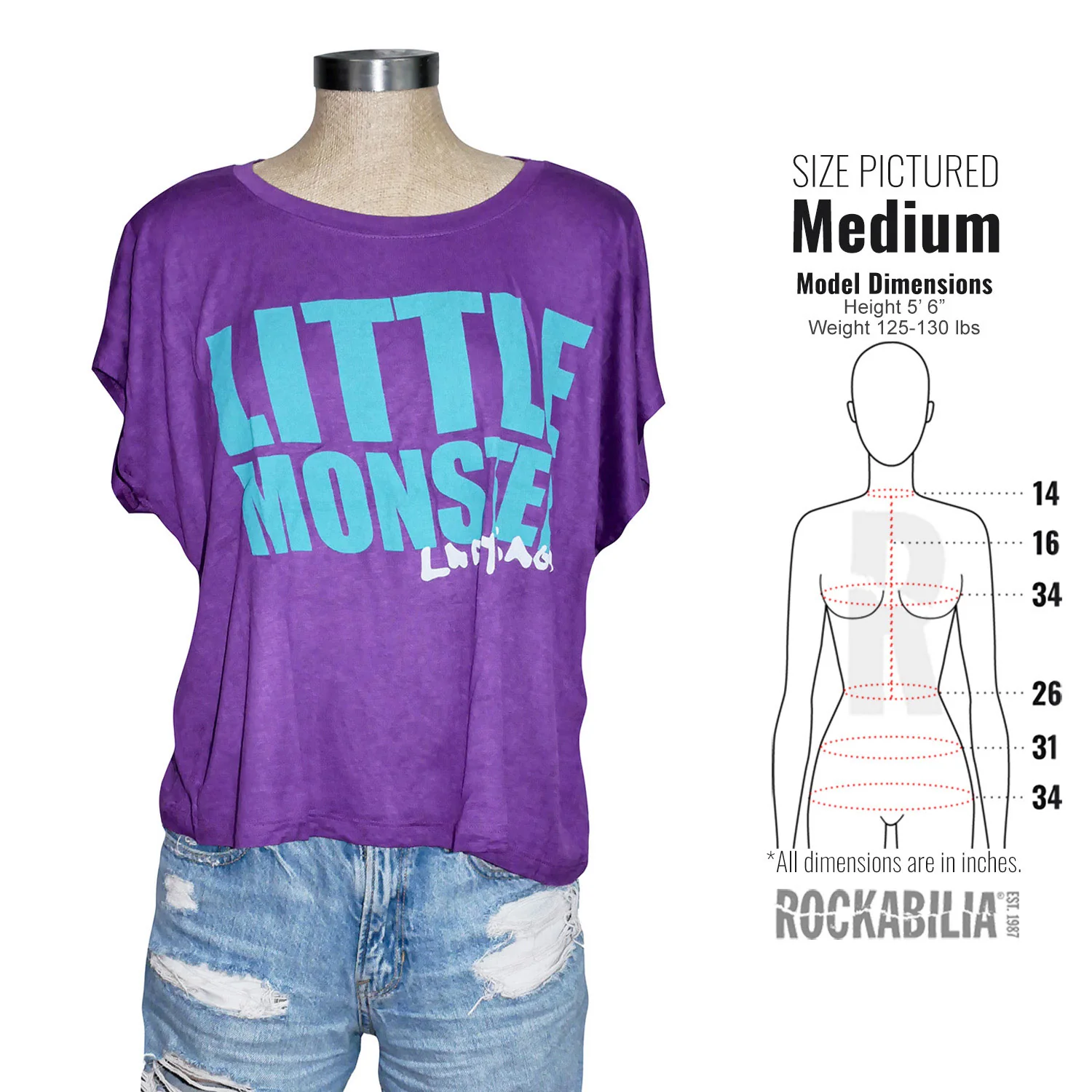 Little Monster Oversized Crop Top Junior Top - Image 3