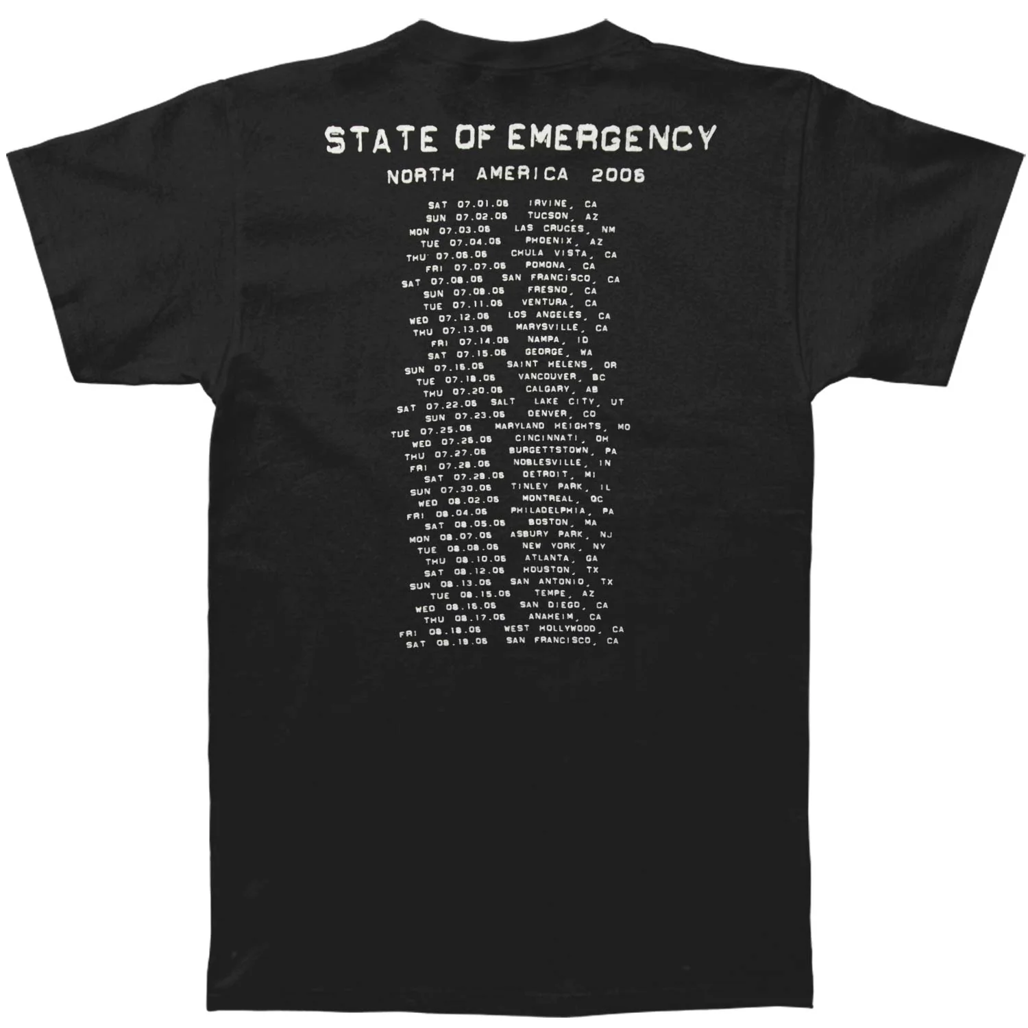 State Of Emergency Tour 06 T-shirt - Image 2