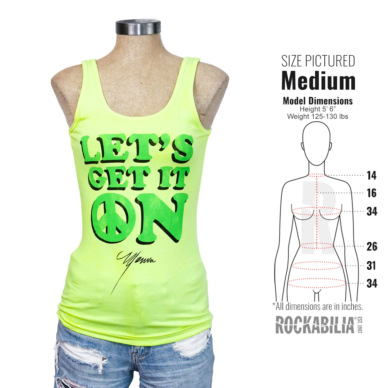 Let's Get It On Neon Tank Top Womens Tank - Image 3